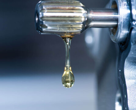 Oil used to flush components to remove any contamination