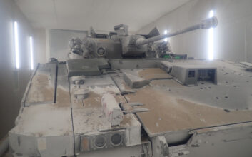 sand and dust testing large item tank vehicle